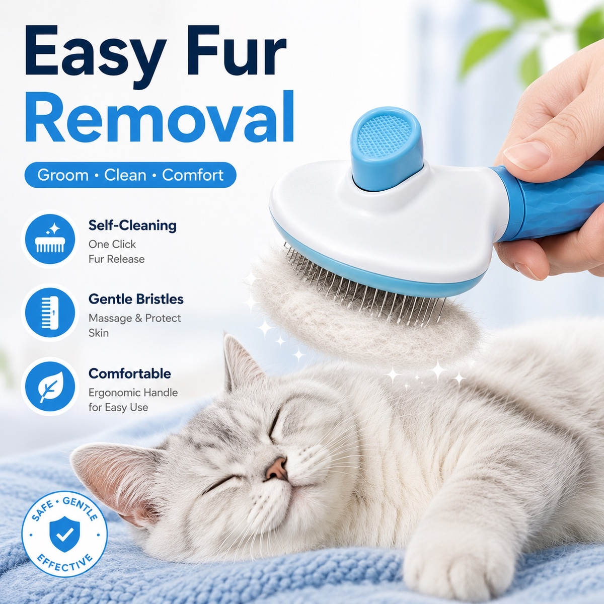 Pet Dog Hair Brush Cat Comb Grooming And Care Cat Brush Stainless Steel Comb For Long Hair Dogs Cleaning Pets Dogs Accessories