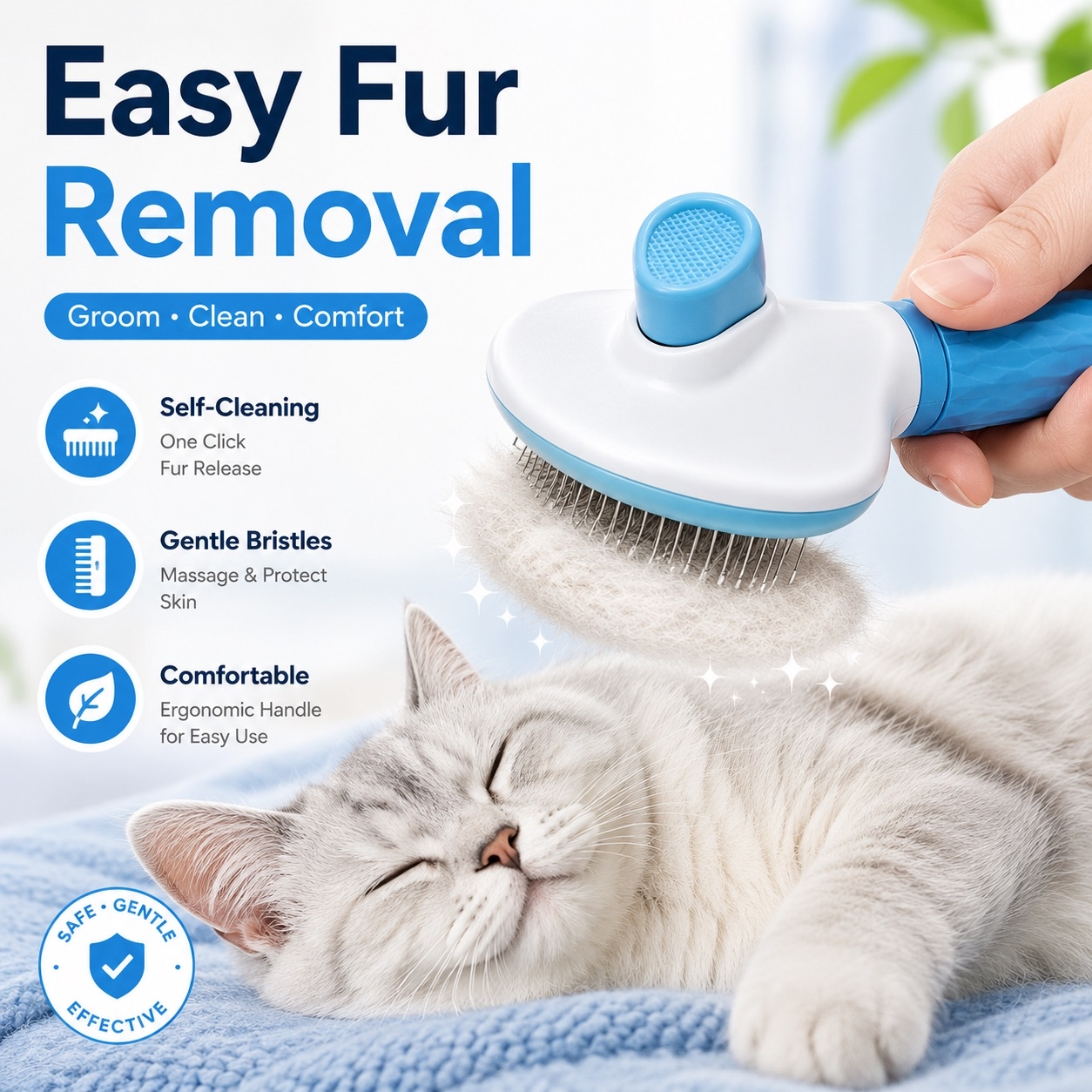Pet Dog Hair Brush Cat Comb Grooming And Care Cat Brush Stainless Steel Comb For Long Hair Dogs Cleaning Pets Dogs Accessories