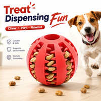 Dog Toy Ball, Nontoxic Bite Resistant Toy Ball for Pet Dogs Puppy Cat, Dog Pet Food Treat Feeder Chew Tooth Cleaning Ball