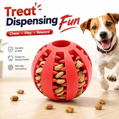 Dog Toy Ball, Nontoxic Bite Resistant Toy Ball for Pet Dogs Puppy Cat, Dog Pet Food Treat Feeder Chew Tooth Cleaning Ball