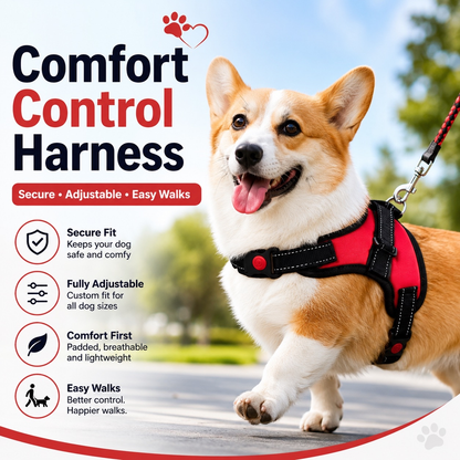 Comfort Fit Harness Vest for Dogs — No-Pull, Padded & Adjustable
