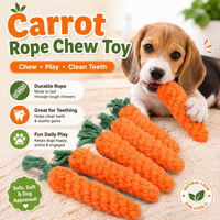 1pc Pet Knot Toy for Dog and Cat Carrot Shape Dog Chew Toys Cotton Rope Toys for Indoor Dogs Cat Toys Dog Accessories