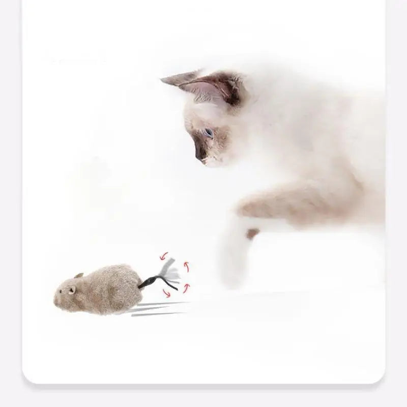Lifelike Plush Running Mouse Toy – for Cats, Dogs & Kids