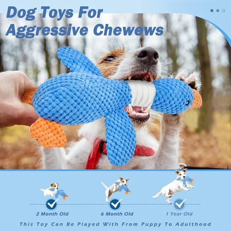 Interactive Plush Chew & Squeak Toy – for Aggressive Chewer Cats & Dogs