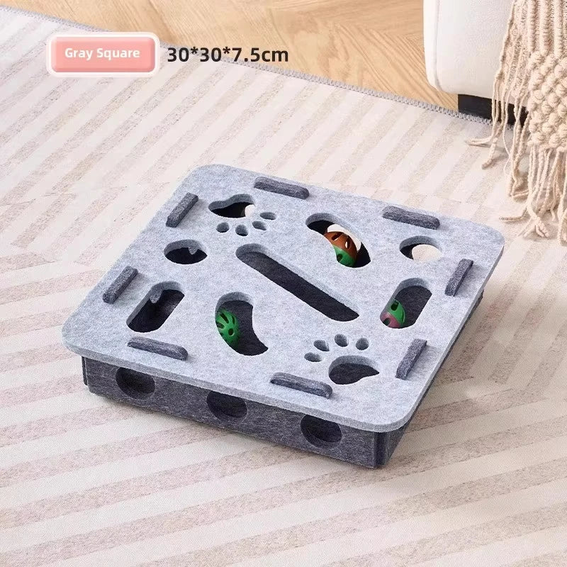 Felt Puzzle Box Cat Toy – Interactive Hunt & Play Entertainment