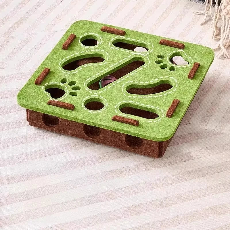 Felt Puzzle Box Cat Toy – Interactive Hunt & Play Entertainment