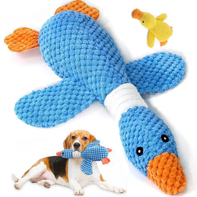 Interactive Plush Chew & Squeak Toy – for Aggressive Chewer Cats & Dogs