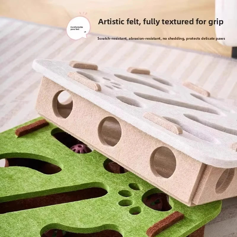 Felt Puzzle Box Cat Toy – Interactive Hunt & Play Entertainment