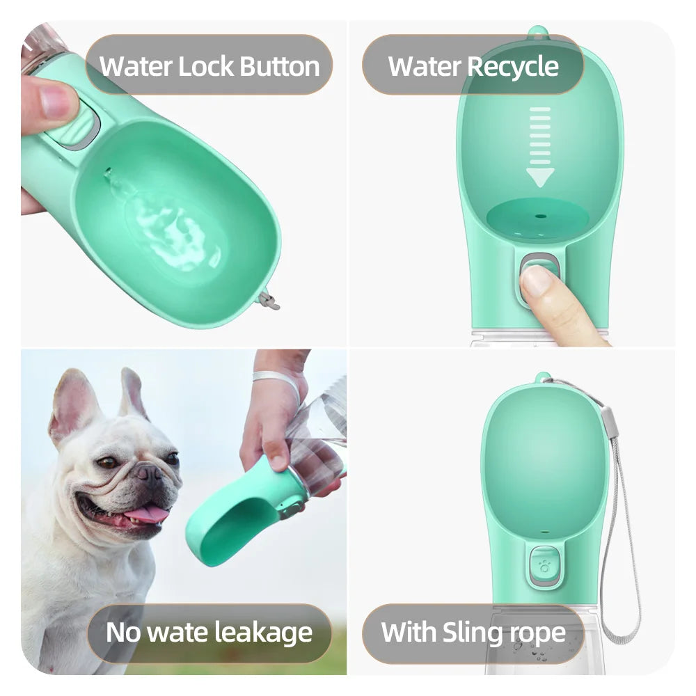 Portable Dog Water Bottle — Leakproof Drinking Bowl for Dogs & Cats