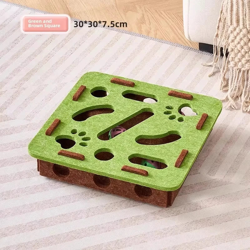 Felt Puzzle Box Cat Toy – Interactive Hunt & Play Entertainment