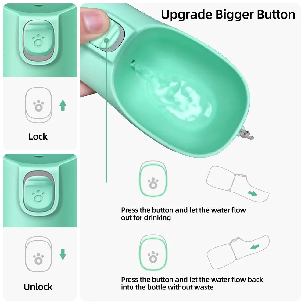 Portable Dog Water Bottle — Leakproof Drinking Bowl for Dogs & Cats