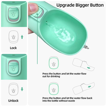 Portable Dog Water Bottle — Leakproof Drinking Bowl for Dogs & Cats