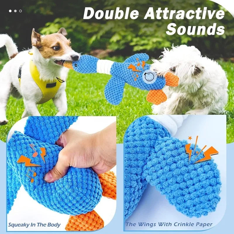 Interactive Plush Chew & Squeak Toy – for Aggressive Chewer Cats & Dogs