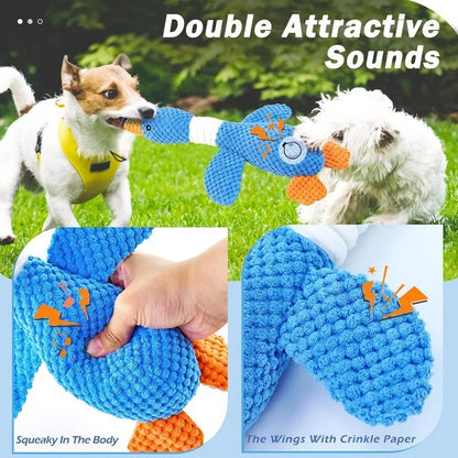Interactive Plush Chew & Squeak Toy – for Aggressive Chewer Cats & Dogs
